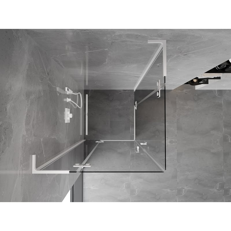Mexen Mist-H L Duo kabina prysznicowa uchylna 90 x 90 cm, transparent, biała - 8A5L-090L-090P-20-00