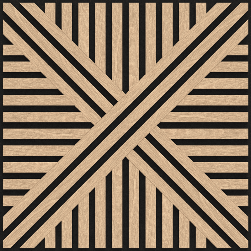 Mexen Linea 05 panel ścienny akustyczny 60 x 60 cm (4szt.), filc 9 mm, fornir techniczny, Bielony Dąb - S110-60607-05-040