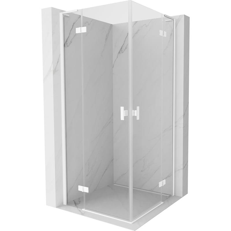 Mexen Mist-H L Duo kabina prysznicowa uchylna 100 x 100 cm, transparent, biała - 8A5L-100L-100P-20-00