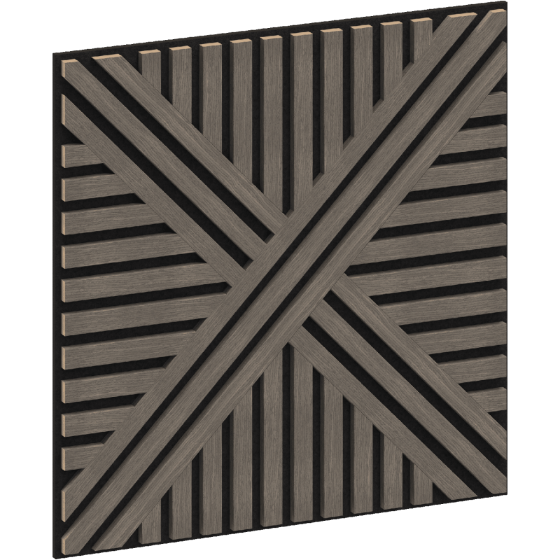 Mexen Linea 05 panel ścienny akustyczny 60 x 60 cm (4szt.), filc 9 mm, fornir techniczny, Szary Dąb - S110-60607-05-043