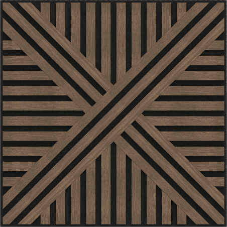 Mexen Linea 05 panel ścienny akustyczny 60 x 60 cm (4szt.), filc 9 mm, fornir techniczny, Ciemny Orzech - S110-60607-05-044