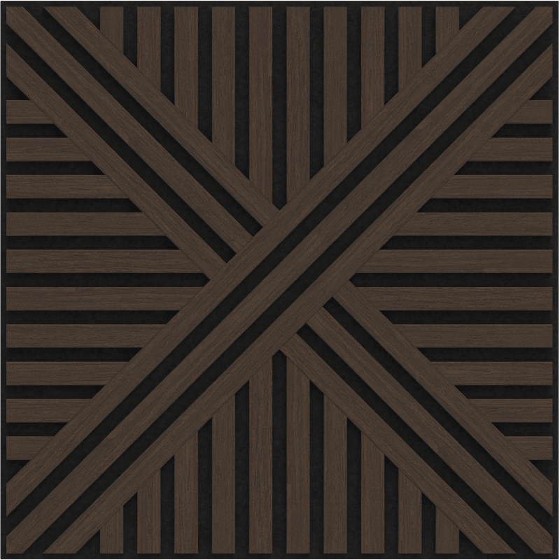 Mexen Linea 05 panel ścienny akustyczny 60 x 60 cm (4szt.), filc 9 mm, fornir techniczny, Dąb Mocca - S110-60607-05-045