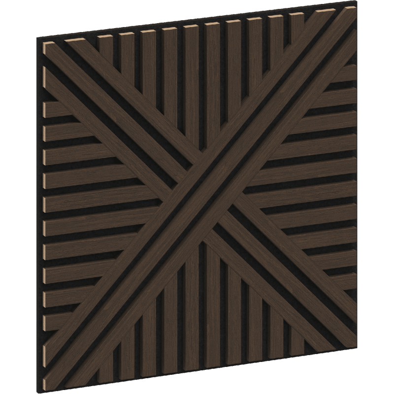 Mexen Linea 05 panel ścienny akustyczny 60 x 60 cm (4szt.), filc 9 mm, fornir techniczny, Dąb Mocca - S110-60607-05-045