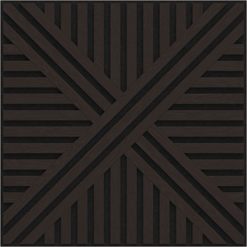 Mexen Linea 05 panel ścienny akustyczny 60 x 60 cm (4szt.), filc 9 mm, fornir techniczny, Czarny Dąb - S110-60607-05-046