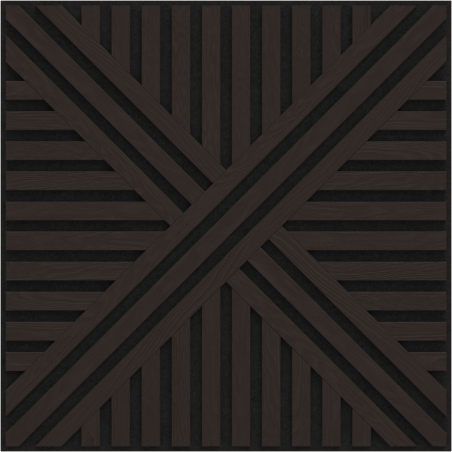 Mexen Linea 05 panel ścienny akustyczny 60 x 60 cm (4szt.), filc 9 mm, fornir techniczny, Czarny Dąb - S110-60607-05-046