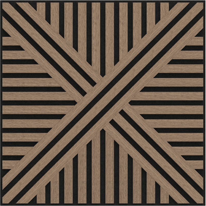 Mexen Linea 05 panel ścienny akustyczny 60 x 60 cm (4szt.), filc 9 mm, fornir techniczny, Jasny Orzech - S110-60607-05-047
