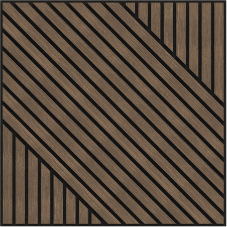 Mexen Linea 26 panel ścienny akustyczny 60 x 60 cm (4szt.), filc 9 mm, fornir techniczny, Ciemny Orzech - S110-60607-26-044