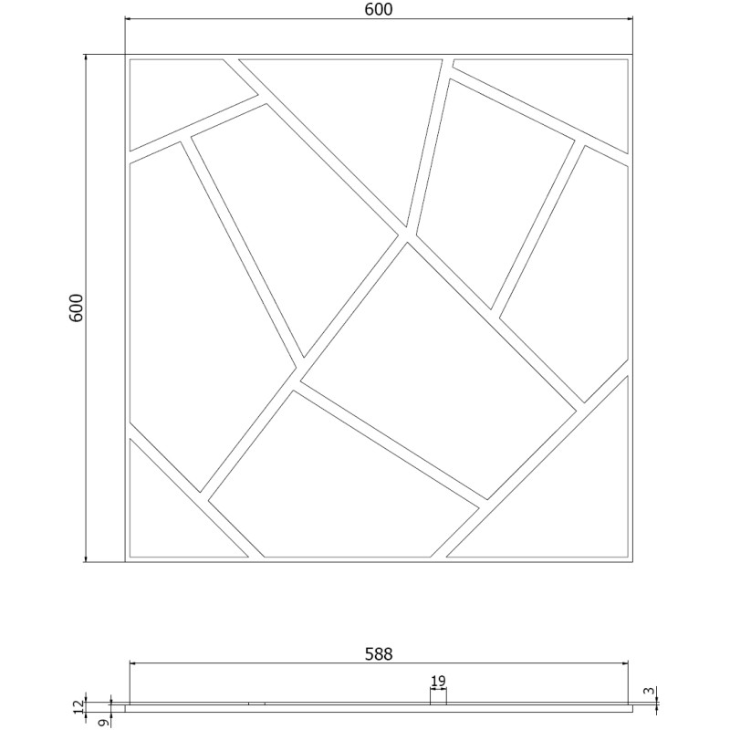 Mexen Form 04 panel ścienny akustyczny 60 x 60 cm (4szt.), filc 9 mm, Lustro - S111-60607-04-099