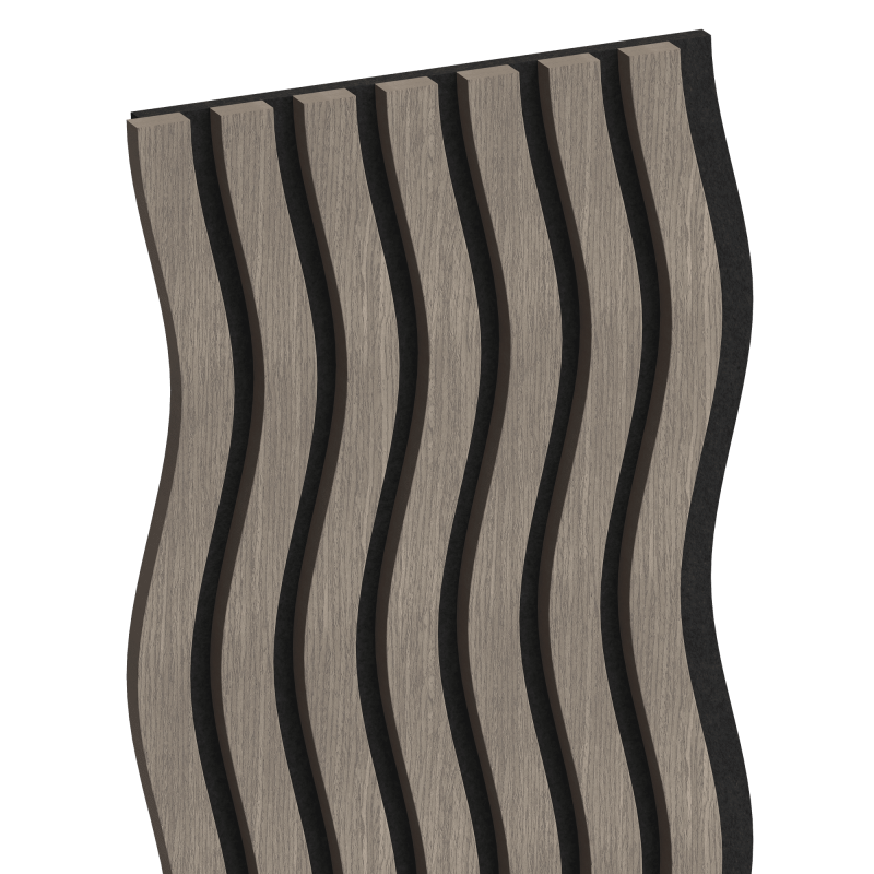Mexen Lam-SF 01 lamele ścienne akustyczne 280 x 30 cm, filc 9 mm, fornir techniczny, Szary Dąb - S106-280-01-043