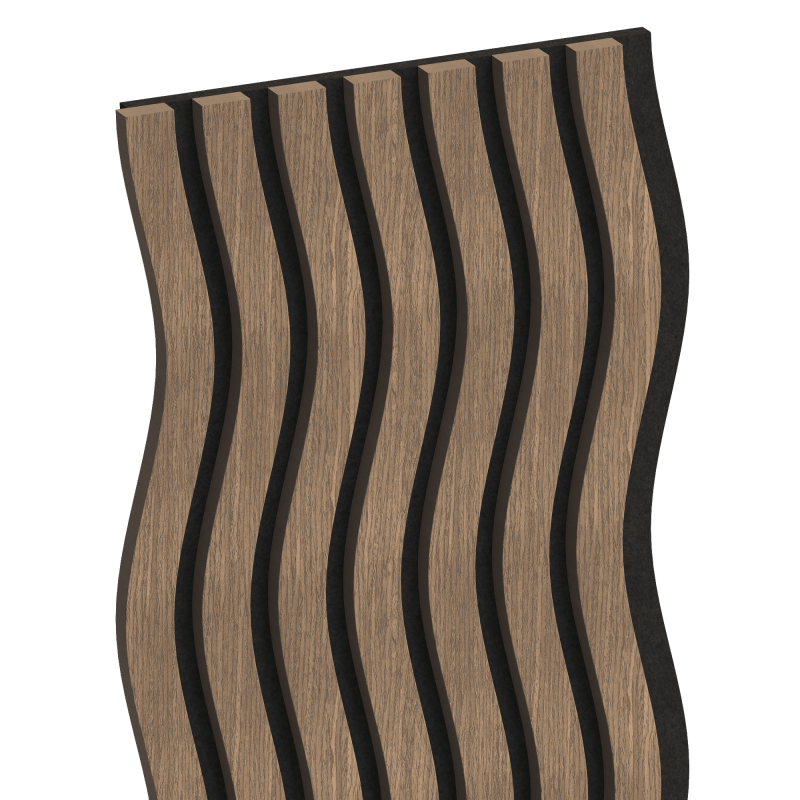 Mexen Lam-SF 01 lamele ścienne akustyczne 280 x 30 cm, filc 9 mm, fornir techniczny, Ciemny Orzech - S106-280-01-044