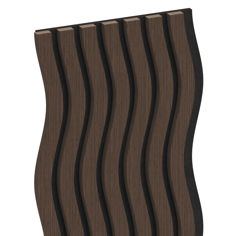 Mexen Lam-SF 01 lamele ścienne akustyczne 280 x 30 cm, filc 9 mm, fornir techniczny, Dąb Mocca - S106-280-01-045
