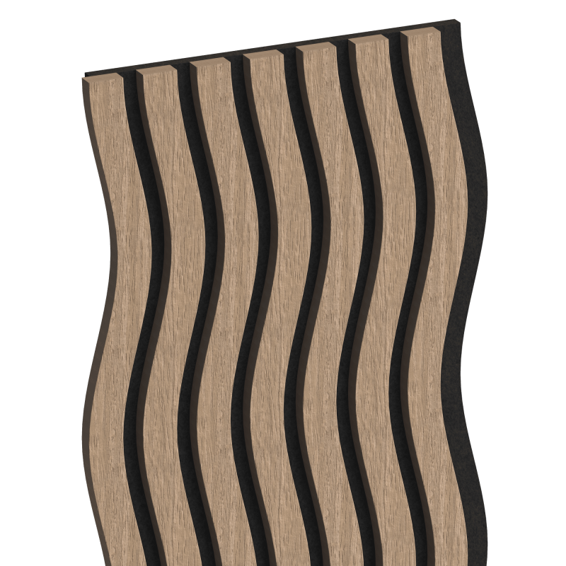 Mexen Lam-SF 01 lamele ścienne akustyczne 280 x 30 cm, filc 9 mm, fornir techniczny, Jasny Orzech - S106-280-01-047