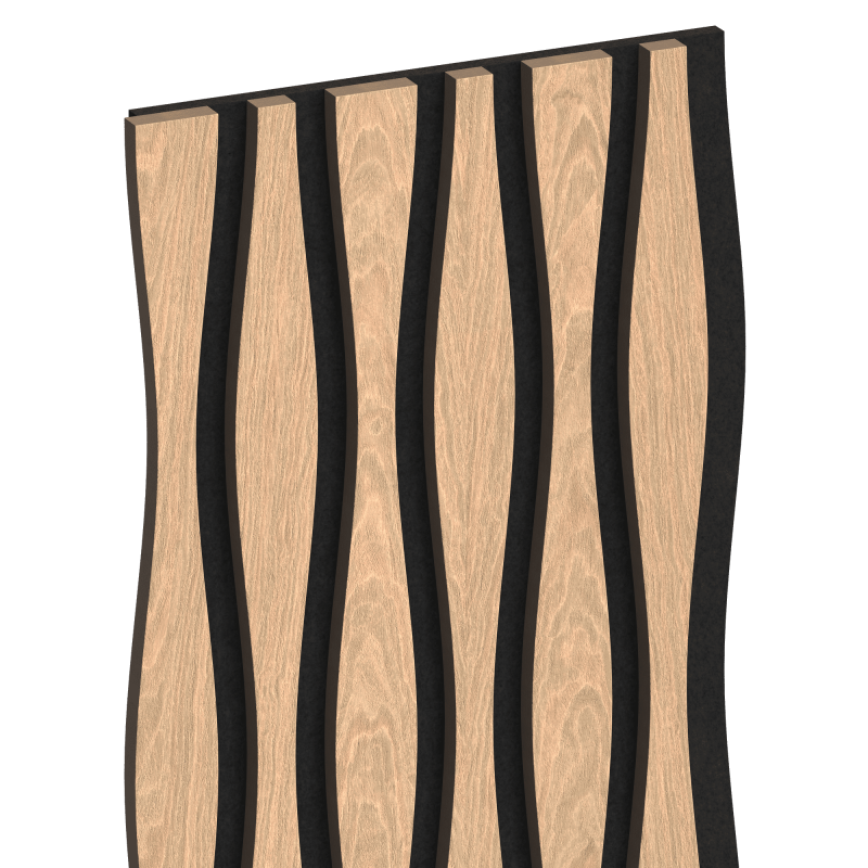 Mexen Lam-SF 26 lamele ścienne akustyczne 280 x 30 cm, filc 9 mm, fornir techniczny, Bielony Dąb - S106-280-26-040