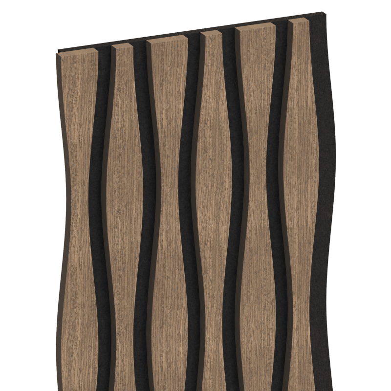 Mexen Lam-SF 26 lamele ścienne akustyczne 280 x 30 cm, filc 9 mm, fornir techniczny, Ciemny Orzech - S106-280-26-044