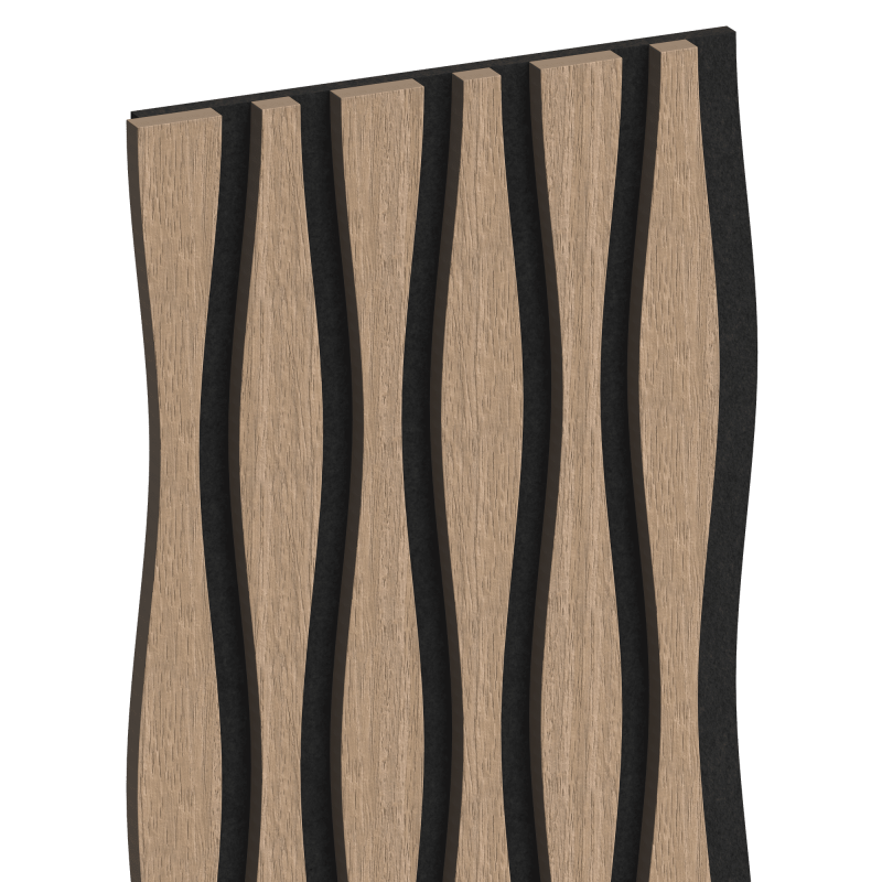 Mexen Lam-SF 26 lamele ścienne akustyczne 280 x 30 cm, filc 9 mm, fornir techniczny, Jasny Orzech - S106-280-26-047