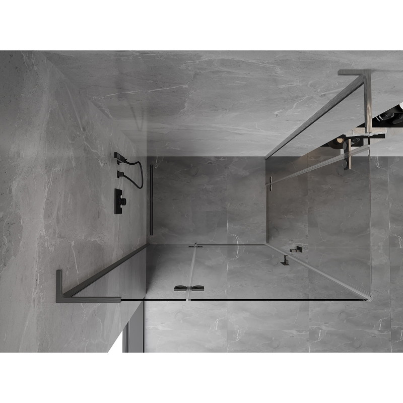 Mexen Mist-H L Duo kabina prysznicowa uchylna lewa 110 x 80 cm, transparent, gun gray szczotkowany - 8A5L-110L-080P-66-00