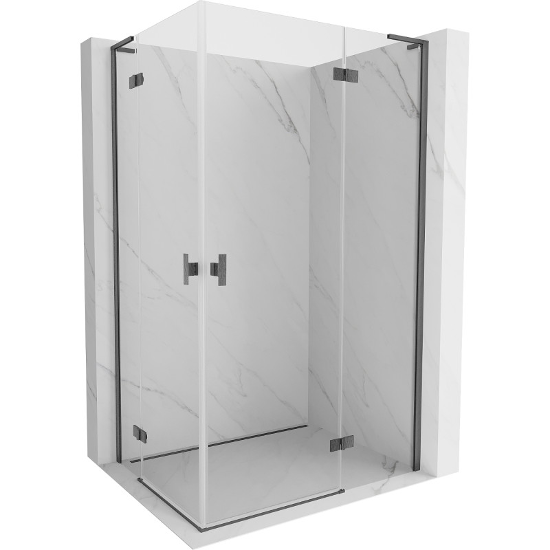 Mexen Mist-H L Duo kabina prysznicowa uchylna prawa 70 x 85 cm, transparent, gun gray szczotkowany - 8A5L-070L-085P-66-00