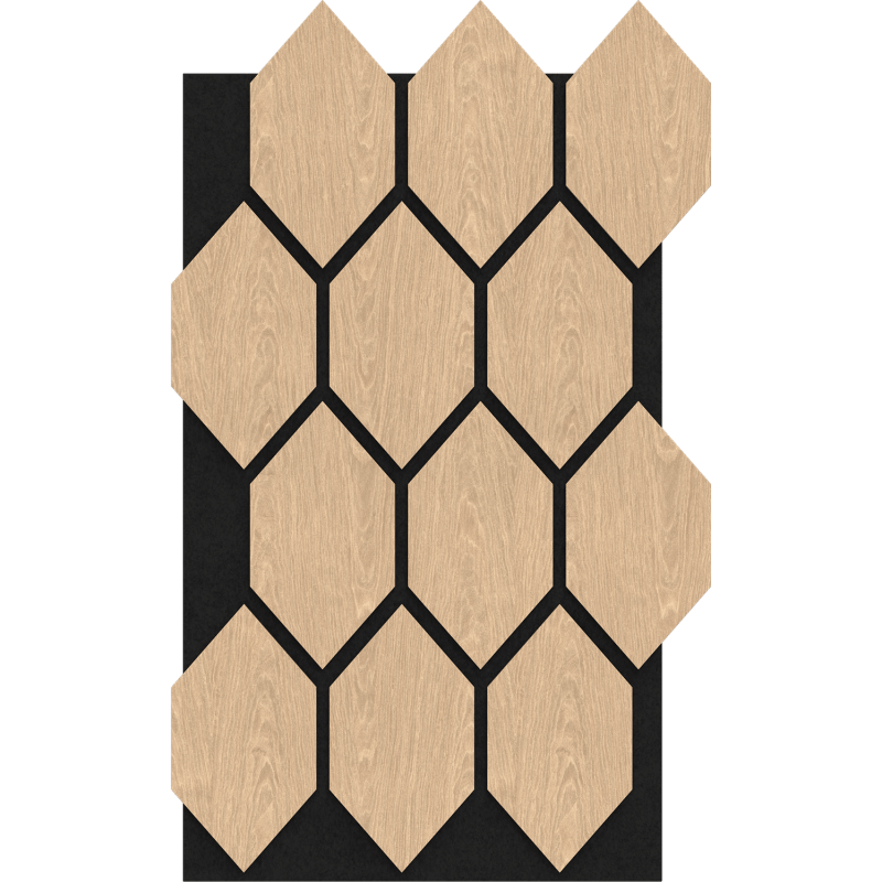 Mexen Form 01 panel ścienny akustyczny 91 x 56 cm (4szt.), filc 9 mm, fornir techniczny, Bielony Dąb - S111-91567-01-040