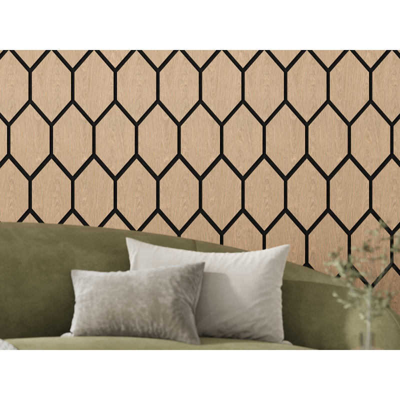 Mexen Form 01 panel ścienny akustyczny 91 x 56 cm (4szt.), filc 9 mm, fornir techniczny, Bielony Dąb - S111-91567-01-040