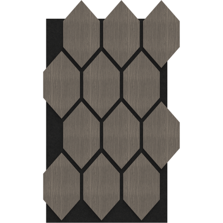 Mexen Form 01 panel ścienny akustyczny 91 x 56 cm (4szt.), filc 9 mm, fornir techniczny, Szary Dąb - S111-91567-01-043