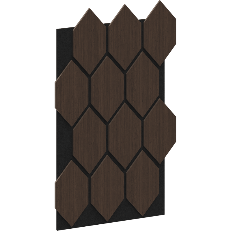 Mexen Form 01 panel ścienny akustyczny 91 x 56 cm (4szt.), filc 9 mm, fornir techniczny, Dąb Mocca - S111-91567-01-045