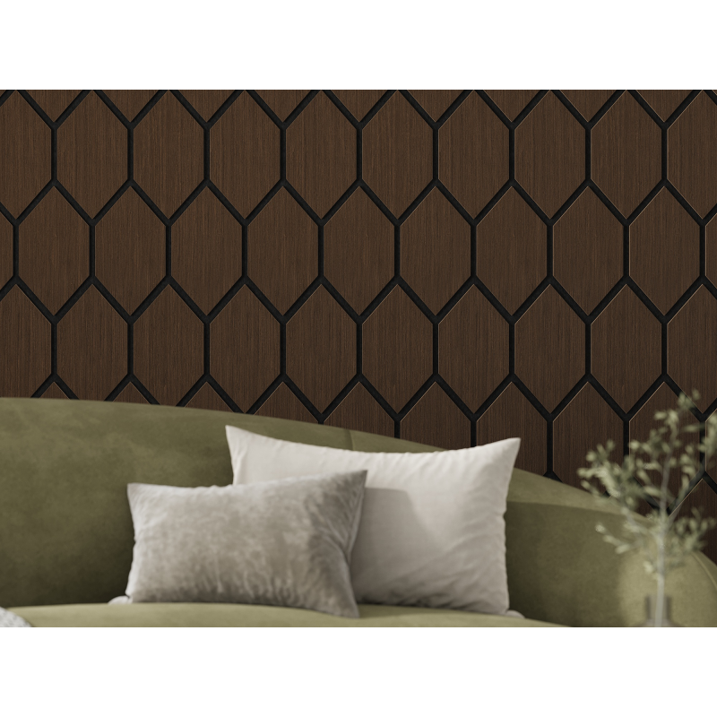 Mexen Form 01 panel ścienny akustyczny 91 x 56 cm (4szt.), filc 9 mm, fornir techniczny, Dąb Mocca - S111-91567-01-045