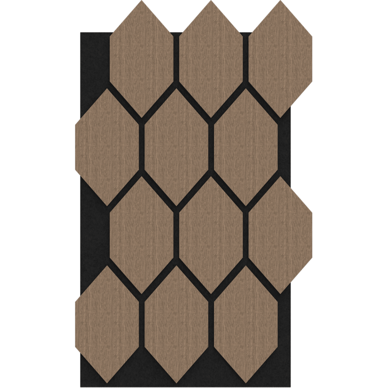 Mexen Form 01 panel ścienny akustyczny 91 x 56 cm (4szt.), filc 9 mm, fornir techniczny, Jasny Orzech - S111-91567-01-047