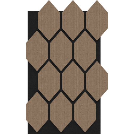 Mexen Form 01 panel ścienny akustyczny 91 x 56 cm (4szt.), filc 9 mm, fornir techniczny, Jasny Orzech - S111-91567-01-047