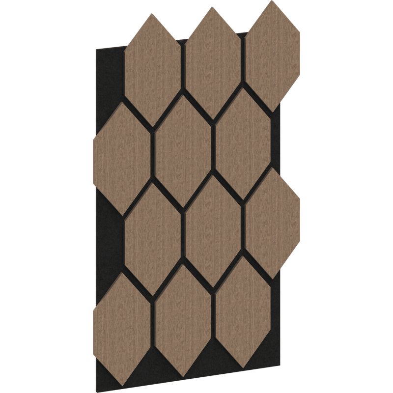 Mexen Form 01 panel ścienny akustyczny 91 x 56 cm (4szt.), filc 9 mm, fornir techniczny, Jasny Orzech - S111-91567-01-047