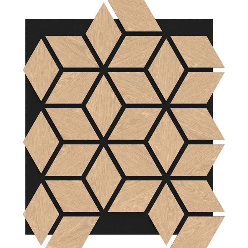 Mexen Form 02 panel ścienny akustyczny 81 x 66 cm (4szt.), filc 9 mm, fornir techniczny, Bielony Dąb - S111-81667-02-040