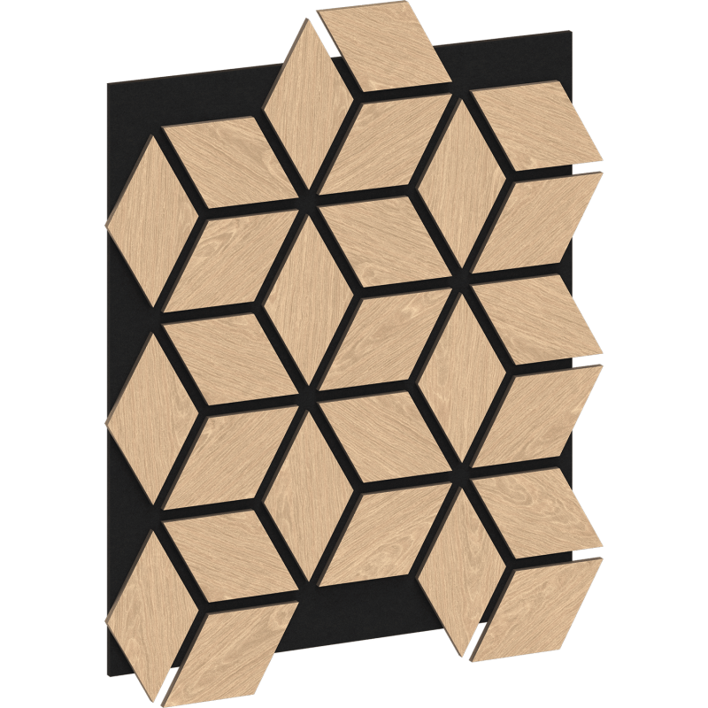 Mexen Form 02 panel ścienny akustyczny 81 x 66 cm (4szt.), filc 9 mm, fornir techniczny, Bielony Dąb - S111-81667-02-040