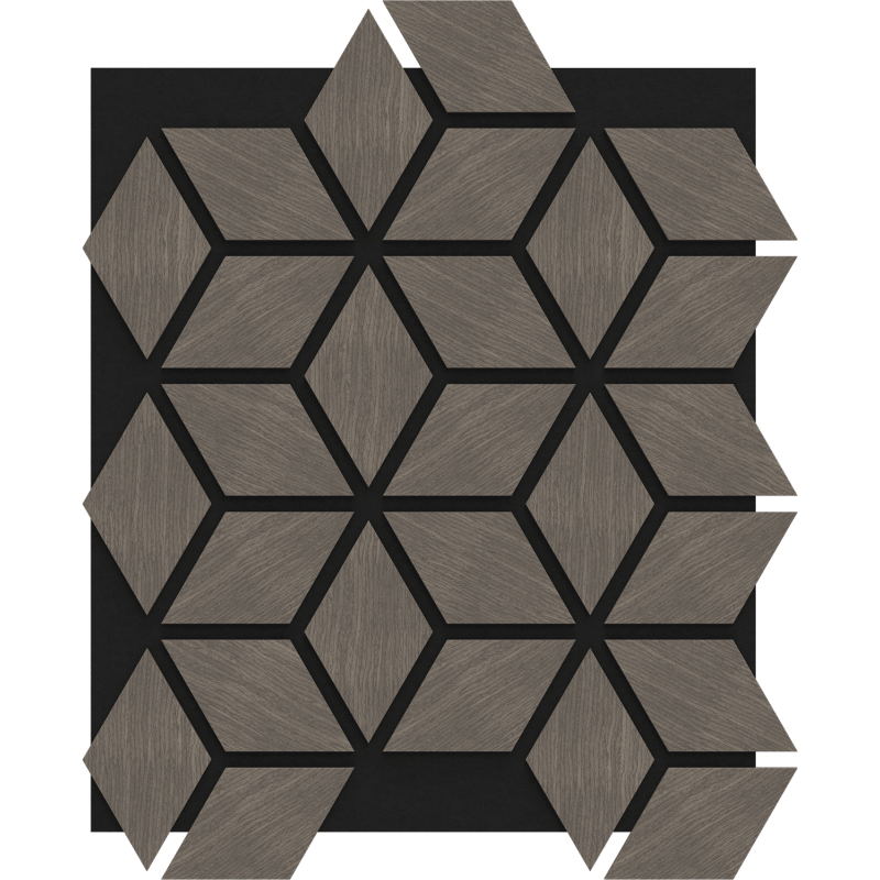 Mexen Form 02 panel ścienny akustyczny 81 x 66 cm (4szt.), filc 9 mm, fornir techniczny, Szary Dąb - S111-81667-02-043