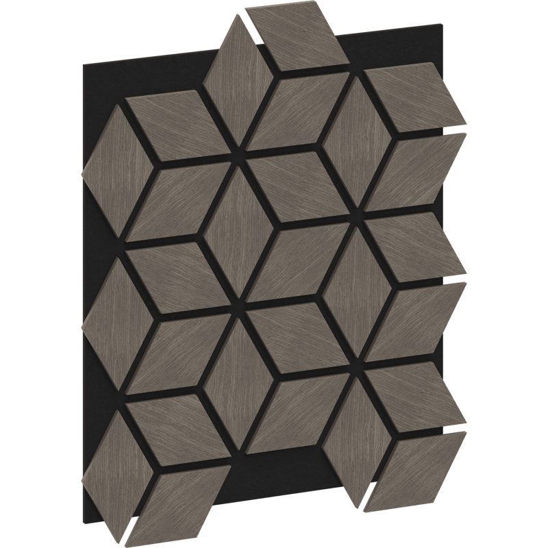 Mexen Form 02 panel ścienny akustyczny 81 x 66 cm (4szt.), filc 9 mm, fornir techniczny, Szary Dąb - S111-81667-02-043