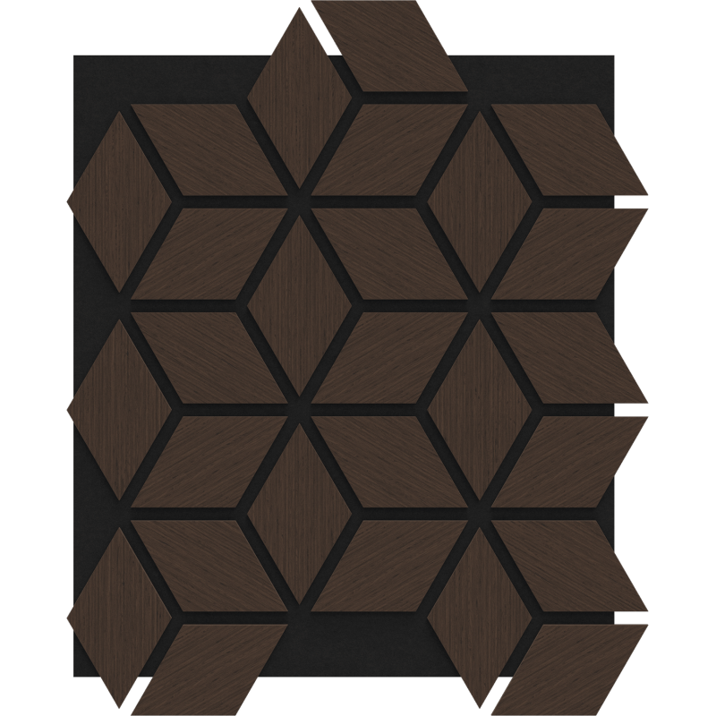 Mexen Form 02 panel ścienny akustyczny 81 x 66 cm (4szt.), filc 9 mm, fornir techniczny, Dąb Mocca - S111-81667-02-045