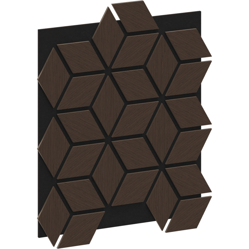 Mexen Form 02 panel ścienny akustyczny 81 x 66 cm (4szt.), filc 9 mm, fornir techniczny, Dąb Mocca - S111-81667-02-045