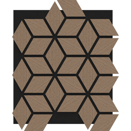 Mexen Form 02 panel ścienny akustyczny 81 x 66 cm (4szt.), filc 9 mm, fornir techniczny, Jasny Orzech - S111-81667-02-047