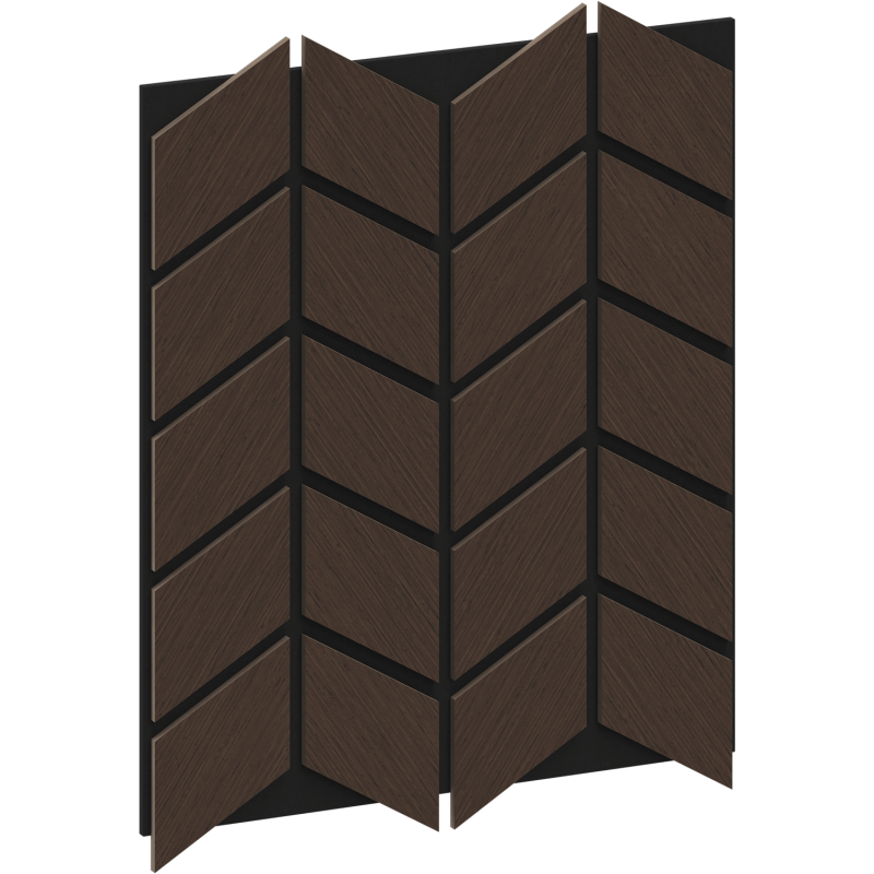 Mexen Form 03 panel ścienny akustyczny 71,5 x 58 cm (4szt.), filc 9 mm, fornir techniczny, Dąb Mocca - S111-71587-03-045
