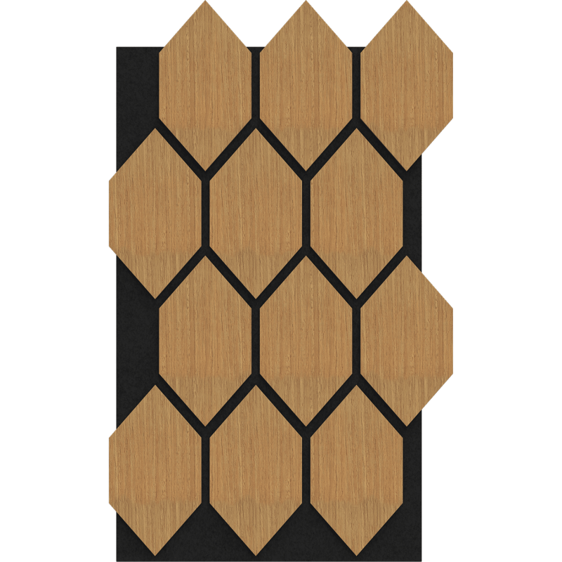 Mexen Form 01 panel ścienny akustyczny 91 x 56 cm (4szt.), filc 9 mm, fornir techniczny, Dąb Classic - S111-91567-01-041