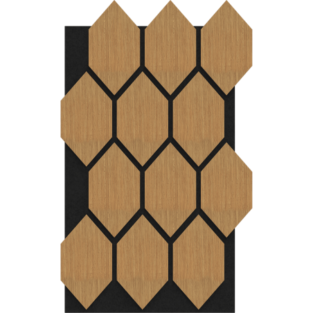 Mexen Form 01 panel ścienny akustyczny 91 x 56 cm (4szt.), filc 9 mm, fornir techniczny, Dąb Classic - S111-91567-01-041