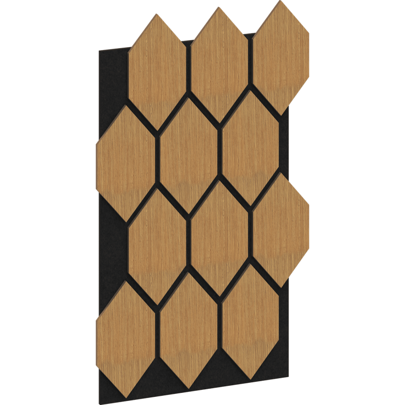 Mexen Form 01 panel ścienny akustyczny 91 x 56 cm (4szt.), filc 9 mm, fornir techniczny, Dąb Classic - S111-91567-01-041