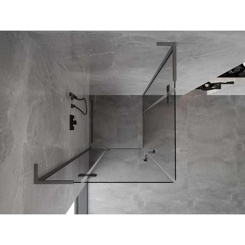Mexen Mist-H L Duo kabina prysznicowa uchylna 115 x 115 cm, transparent, gun gray szczotkowany - 8A5L-115L-115P-66-00