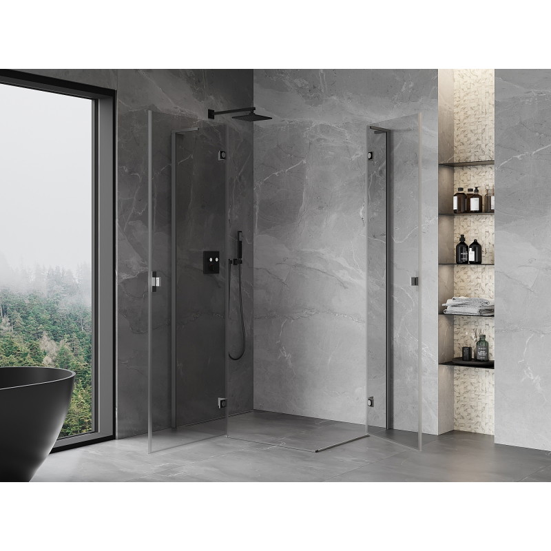 Mexen Mist-H L Duo kabina prysznicowa uchylna lewa 80 x 70 cm, transparent, gun metal - 8A5L-080L-070P-95-00