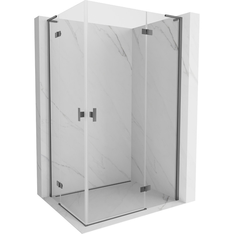 Mexen Mist-H L Duo kabina prysznicowa uchylna prawa 75 x 80 cm, transparent, gun metal - 8A5L-075L-080P-95-00