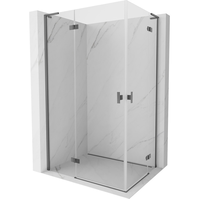 Mexen Mist-H L Duo kabina prysznicowa uchylna lewa 85 x 80 cm, transparent, gun metal - 8A5L-085L-080P-95-00
