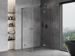 Mexen Mist-H L Duo kabina prysznicowa uchylna prawa 80 x 90 cm, transparent, gun metal - 8A5L-080L-090P-95-00
