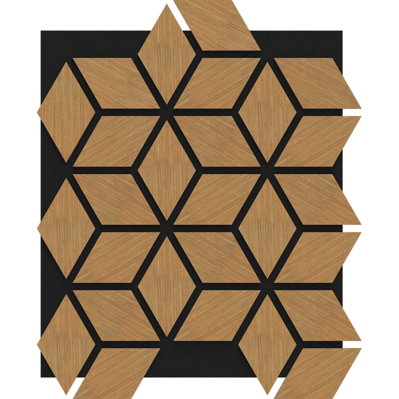 Mexen Form 02 panel ścienny akustyczny 81 x 66 cm (4szt.), filc 9 mm, fornir techniczny, Dąb Classic - S111-81667-02-041