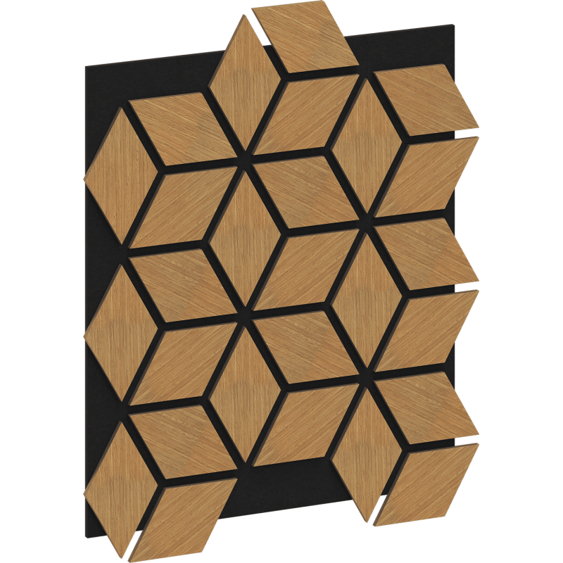 Mexen Form 02 panel ścienny akustyczny 81 x 66 cm (4szt.), filc 9 mm, fornir techniczny, Dąb Classic - S111-81667-02-041