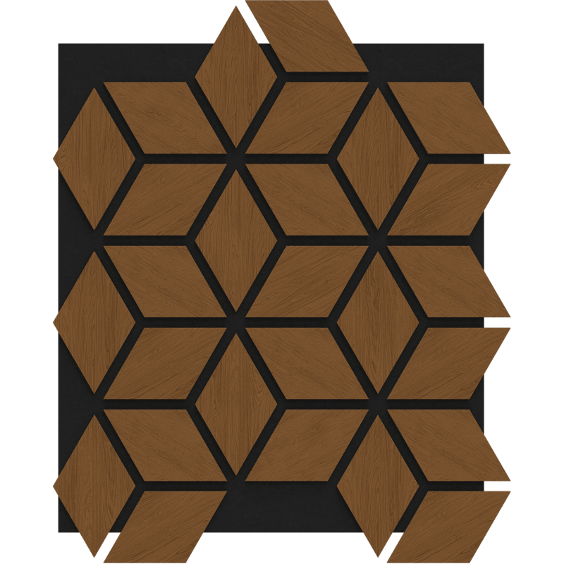 Mexen Form 02 panel ścienny akustyczny 81 x 66 cm (4szt.), filc 9 mm, fornir techniczny, Dąb Natural - S111-81667-02-042