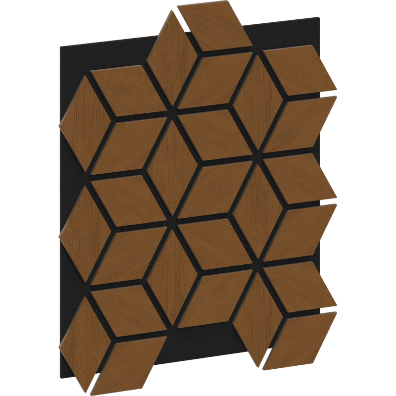 Mexen Form 02 panel ścienny akustyczny 81 x 66 cm (4szt.), filc 9 mm, fornir techniczny, Dąb Natural - S111-81667-02-042