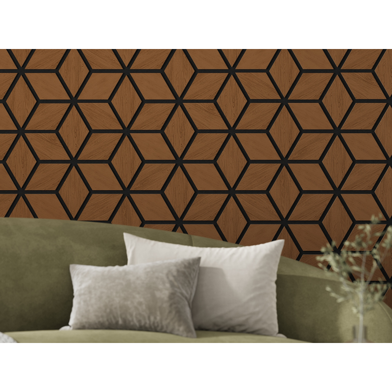 Mexen Form 02 panel ścienny akustyczny 81 x 66 cm (4szt.), filc 9 mm, fornir techniczny, Dąb Natural - S111-81667-02-042